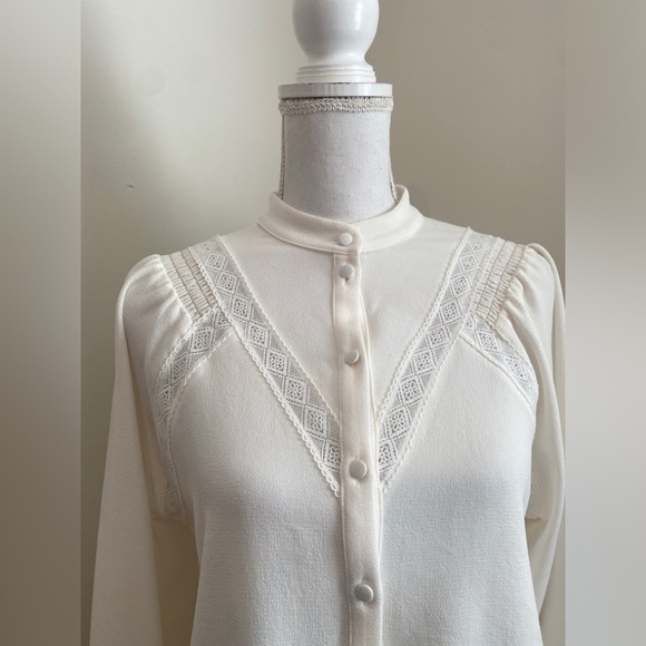 Sezane Jazz Blouse Long Sleeve in Ecru Size 4 NWT - Picture 6 of 11